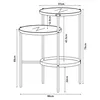 A line drawing of a two-tiered side table with dimensions indicated. Anteprima dell’immagine prodotto