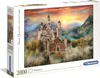 The image shows the packaging of a 2000-piece puzzle featuring a scenic view of Neuschwanstein Castle at sunset. Podgląd zdjęcia produktu