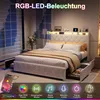 INONEFT Boxspringbett Polsterbett 160x200 mit LED & Produktbild-Vorschau 4