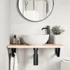 vidaXL Staffe per lavabo 2 pz. acciaio nero trapezoidale Anteprima dell’immagine prodotto 3