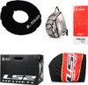 A collage of various LS2 motorcycle accessories and packaging. Voir les images du produit