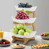 3 Stöckig Obst Etagere Obstkorb Holz Obstschale Modern Produktbild-Vorschau 4