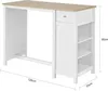 A white and wood bar table with dimensions indicated. Produktbild-Vorschau