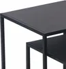 A close-up view of a black metal side table with two shelves. Produktbild-Vorschau