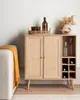BELIANI Sideboard mit Weinregal Hellbraun mit Rattan Produktbild-Vorschau 2