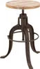 Drehhocker >IRON< in Natur / schwarz aus Massivholz / Produktbild-Vorschau 1