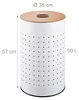Relaxdays, panier à linge avec couvercle, métal, 50 l, H x Voir les images du produit 4