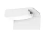 A white plastic mounting bracket with a joint, shown against a white background. Produktbild-Vorschau