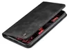 A black flip case for a smartphone is shown from a diagonal angle, with the front cover partially open. Produktbild-Vorschau