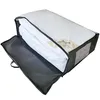 A white duvet is stored inside a gray storage bag with a zipper and handles. The bag is partially open, revealing the duvet inside. Produktbild-Vorschau