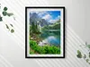 Bewaldete Berglandschaft– Wandbild mit Rahmen – Gerahmtes Produktbild-Vorschau 2