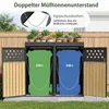COSTWAY Mülltonnenbox 2er für 2 Tonnen aus verzinktem Stahl Produktbild-Vorschau 4