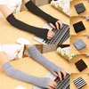 Mode Frauen Dame Gestrickte Lange Fingerlose Handschuhe Produktbild-Vorschau 2