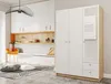 A modern wardrobe with a mirror and drawers, placed in a well-lit room with a minimalist aesthetic. Náhľad obrázku produktu