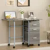 A compact desk with a filing cabinet and a laptop, set up in a home office or study area. Náhled obrázku produktu