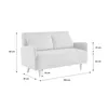 A diagram showing the dimensions of a light gray sofa. Anteprima dell’immagine prodotto