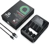 A black battery charger and its packaging are displayed on a white background. Anteprima dell’immagine prodotto