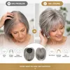 Vorher-Nachher-Vergleich einer Frau mit dünner werdendem grauem Haar und dann mit einem vollen, voluminösen grauen Haaraufsatz Náhled obrázku produktu