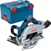 A cordless circular saw and its storage case are displayed against a white background. Podgląd zdjęcia produktu