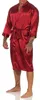 Herren Morgenmantel Robe Bathrobe Bademantel Satin, Rot XXL Produktbild-Vorschau 3