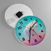 Wanduhr - Rund - Glasuhr - Modern Grafik Blume - 30x30cm - Produktbild-Vorschau 2