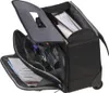 An open black business notebook trolley with various compartments and documents inside. Produktbild-Vorschau