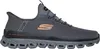 A side view of a single gray Skechers shoe against a white background. Produktbild-Vorschau