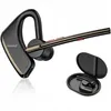 A black Bluetooth headset with gold accents and its charging case are displayed against a white background. Produktbild-Vorschau