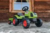 FALK Traktor Claas Grün auf Pedalen mit Anhänger + Horn für Produktbild-Vorschau 24
