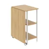 A product shot of a foldable table with shelves, presented on a white background. Podgląd zdjęcia produktu