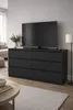 Černá komoda se zásuvkami, 120 cm, 6 zásuvek, vhodná do Náhled obrázku produktu 3