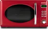 A red G3 Ferrari microwave oven is shown from the front on a white background. Produktbild-Vorschau
