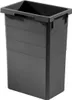 A dark gray plastic trash can insert. Voir les images du produit