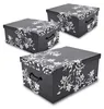 3er Set Aufbewahrungsbox mit Deckel 51 x 37 cm - Schwarz Produktbild-Vorschau 1