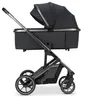 A black and gray baby stroller is shown against a white background. Produktbild-Vorschau