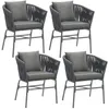 Ensemble de chaises VALEIRAS effet corde tressée - Lot de 4 Voir les images du produit 1