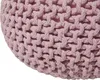A close-up view of the textured knit fabric of a pink pouf. Náhled obrázku produktu