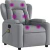 vidaXL Massage-Relaxsessel, hellgrauer Stoff Produktbild-Vorschau 1