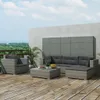 vidaXL 6-tlg. Garten-Lounge-Set mit Auflagen Poly Rattan Produktbild-Vorschau 1