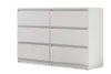 A white dresser with six drawers against a white background. Produktbild-Vorschau