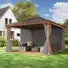 Pawilon ogrodowy 4x4 m w optyce drewna dach stalowy hardtop Podgląd zdjęcia produktu 2