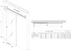 A technical drawing and a table showing dimensions and specifications for a sliding glass door system. Anteprima dell’immagine prodotto