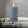 LED Wachskerze Flamme Stripe Batterie Timer blau 15x7,5cm Produktbild-Vorschau 8