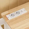 Steckdose und USB-Anschlüsse auf der Arbeitsplatte des SoBuy Küchenwagens FKW45-E-WN Náhľad obrázku produktu