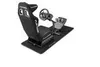 A racing seat with a steering wheel and pedals on a mat. Produktbild-Vorschau