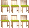 Gartenstühle 6 Stk. mit Kissen Massivholz Teak Produktbild-Vorschau 1