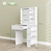 Toaletka HOMCOM z lustrem, toaletka z szufladami, otwarte Podgląd zdjęcia produktu 3