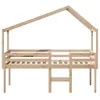 vidaXL Hochbett mit Dach 90x190 cm Massivholz Kiefer Produktbild-Vorschau 4