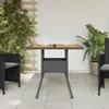 vidaXL Gartentisch mit Holzplatte Schwarz 80x80x75 cm Poly Produktbild-Vorschau 3