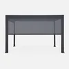 A dark gray bioklimatic pergola with a retractable awning is shown against a white background. Produktbild-Vorschau